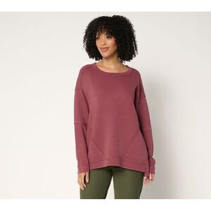 Gymwrap Women's Top Sz 2XS (XXS) Crew Neck Rib Knit Long Sleeve Red A702150